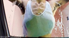 i flash my hairy pussy and legs during this steamy outdoor carwash adventure