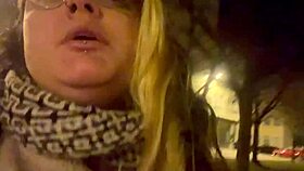 chubby amateur burps publicly in casual outdoor clip