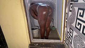 Amateur BBW Couple's Intense Ass Worship Sex Tour from Bathroom to Living Room