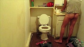 Shooting Thick Cum Load In Friend's Bathroom Hidden Cam
