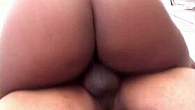 Ebony Hood Babe Rides Cock to Cum on Tits