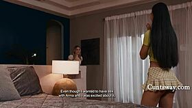 first-time anna claire clouds seduced into fingering scissoring with ameena green