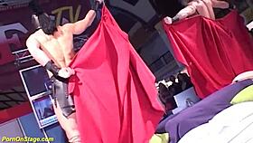 skinny babe, ready for rough monster cock bang on public stage?