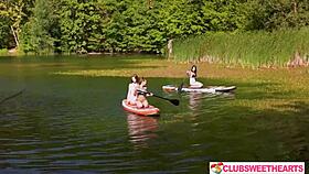 Three Juicy Shaved Teens Lick Pussy and Kiss at ClubSweethearts