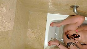 i filmed hot latina squirting hard in her bath oops