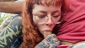 Blowjob in daddy's car turns into submissive pussy pounding
