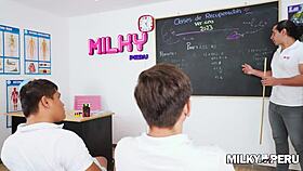 Horny Latina Teacher Bends Over Big Tits For Doggystyle Gaping Student Orgasms