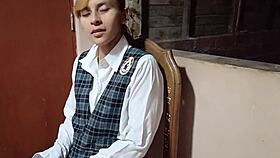 peruvian latina's shaved pussy bent over for hardcore doggystyle hammering