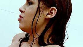 tanned milf seduces pale blonde in shower 🌊👩‍❤️‍💋‍👩