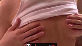 young blonde sensually poses and teases