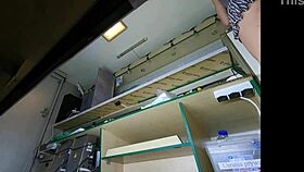 one day this hot blonde slut spots the hidden cam while i film her wet pussy