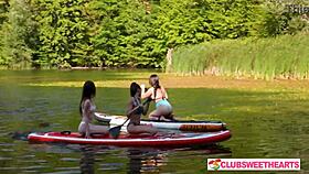 Three Juicy Shaved Teens Lick Pussy and Kiss at ClubSweethearts