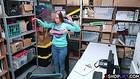 Redhead Shoplifting Teen Roughly Smashed by Mall Cop's Big Cock!