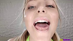 blonde teen slurps massive bbc monster cock interracial blowjob bliss