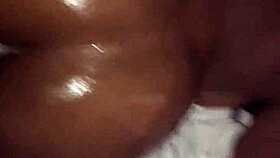 pretty oiled black ass takes deep anal pounding with sexy curves