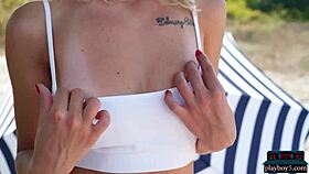 Big Tits Ukrainian Teen Eva Tali Strips Naked Outdoors