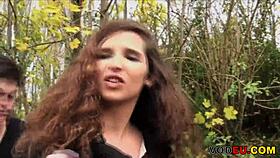 A chubby French lady gets picked up then bent over for rough anal assfucking threesome