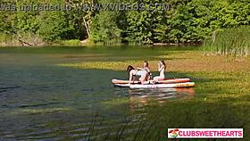 Three Juicy Shaved Teens Lick Pussy and Kiss at ClubSweethearts