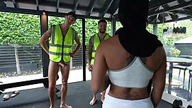 Arab Gym Girl Sparks Wild Worker Gangbang Creampie Chaos