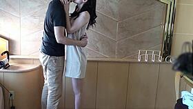 pretty japanese wife teases with deepthroat blowjob skills