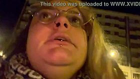 chubby amateur burps publicly in casual outdoor clip