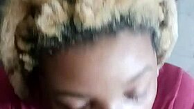 Ebony princess slurps deep on black cock in sloppy pov silence