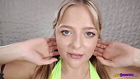 blonde teen slurps massive bbc monster cock interracial blowjob bliss