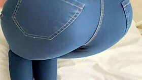 big ass curvy milf in jeans pounded hard doggystyle homemade pov