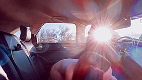 Couple engages in public morning car sex roadside