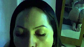 Brazilian brunette wife flashes natural tits and sucks wildly