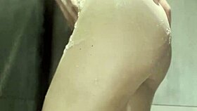 look at my juicy shaved pussy in steamy shower play!