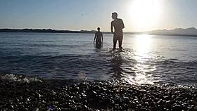 voyeurs watch beach couple as big ass wife gets pounded doggystyle