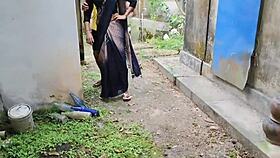 komal bhabhi sucks cock then gets fucked hard under outdoor stairs