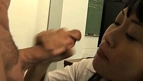 hey, chatty asian student rides teacher's huge cock wildly