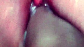 Asian babe's closeup pussy fuck ends in creampie