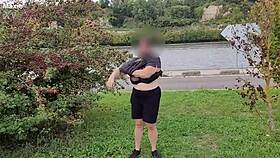 milf exposes her huge saggy natural tits in public flashing