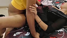 komal bhabhi sucks cock then gets fucked hard under outdoor stairs