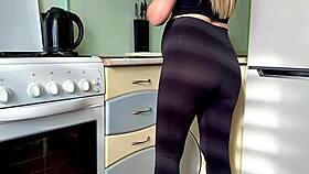 intense surprise fucking pregnant milf cooking