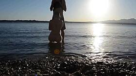 voyeurs watch beach couple as big ass wife gets pounded doggystyle