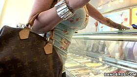 Big-Titted Blonde Slut Bounces Jugs Wildly on Thick Shaft