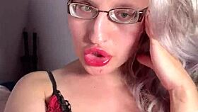 she breaks you completely with her glasses and lipstick findom jerk instructions