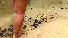 i love watching my sexy asian wife's big tits bounce nude on beach