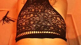 Fan takes curvy latina wife bent over anal in red room