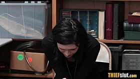 dark haired emo petite chick roughly fucked doggystyle bent over