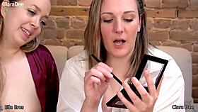 clara dee spits on sissy while elle eros straps on for pov roast