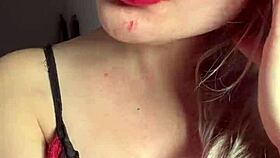 she breaks you completely with her glasses and lipstick findom jerk instructions