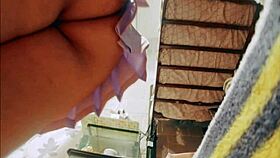 that pink-skirt student flashes her huge latina ass for sneaky watchers