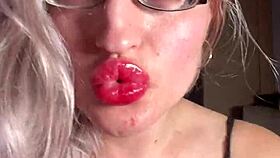 she breaks you completely with her glasses and lipstick findom jerk instructions