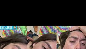 giving girlfriend full sloppy sofa blowjob experience