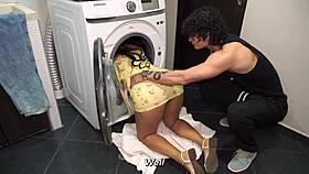 Desperate Curvy Latina Craves Hung Stud's Intense Washer Rescue